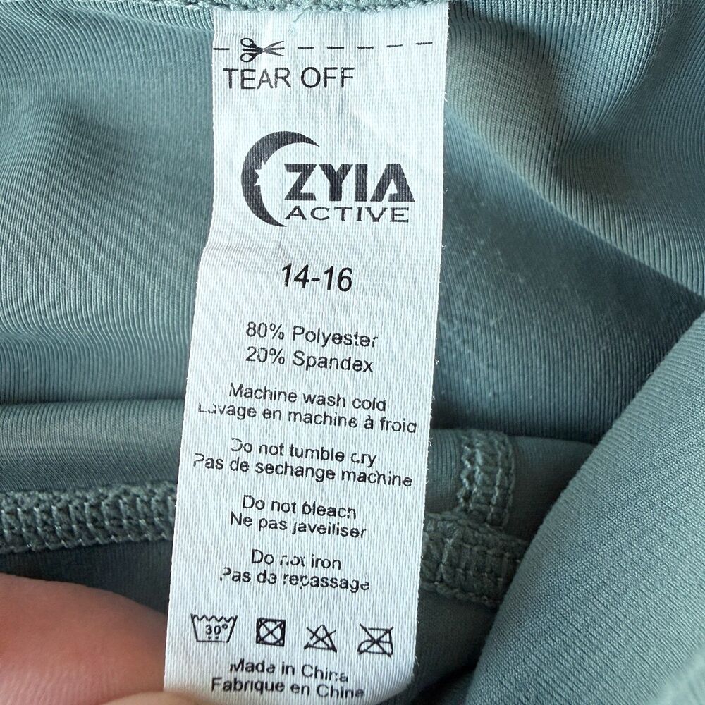 Zyia Active Light N Tight Capri Mint Teal Activewear Athletic Leggings Sz 14/16 - Picture 3 of 3